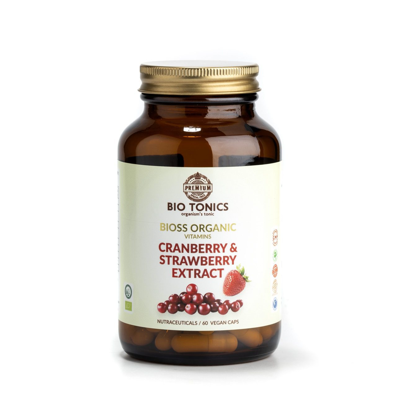 CRANBERRY.STRAWBERRY EXTRACT 250mg 60 VEGAN CAPS