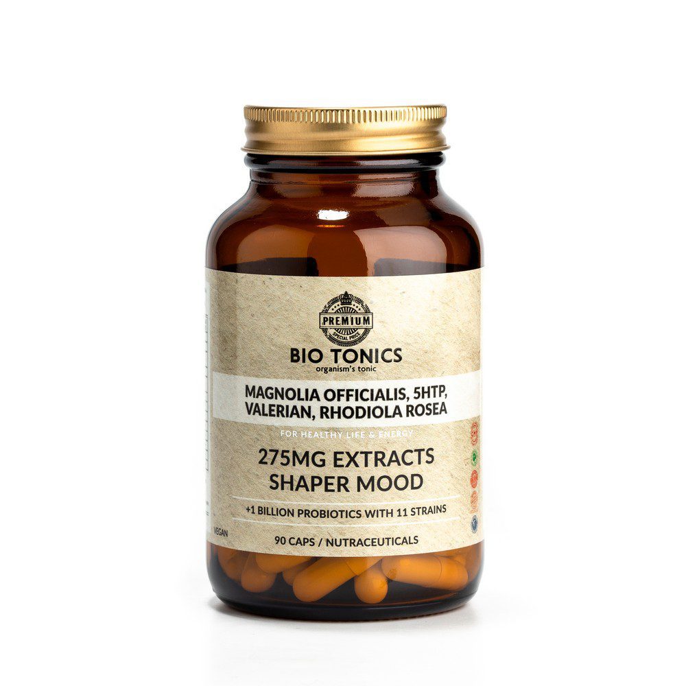 MAGNOLIA OFFICIALIS. RHODIOLA ROSEA.5HTP. VALERIAN. 275mg / 90 VEGAN CAPS - SHAPER MOOD