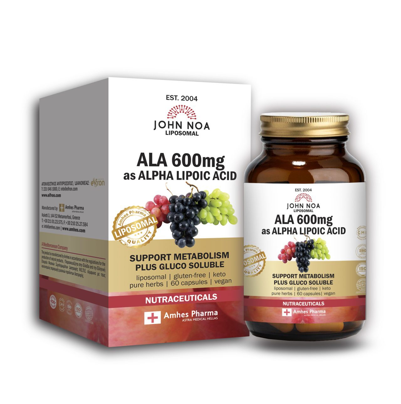 John Noa Alpha Lipoic Acid Amhes - Ελληνική εταιρία φυσικών συμπληρωμάτων διατροφής Προϊόν 001