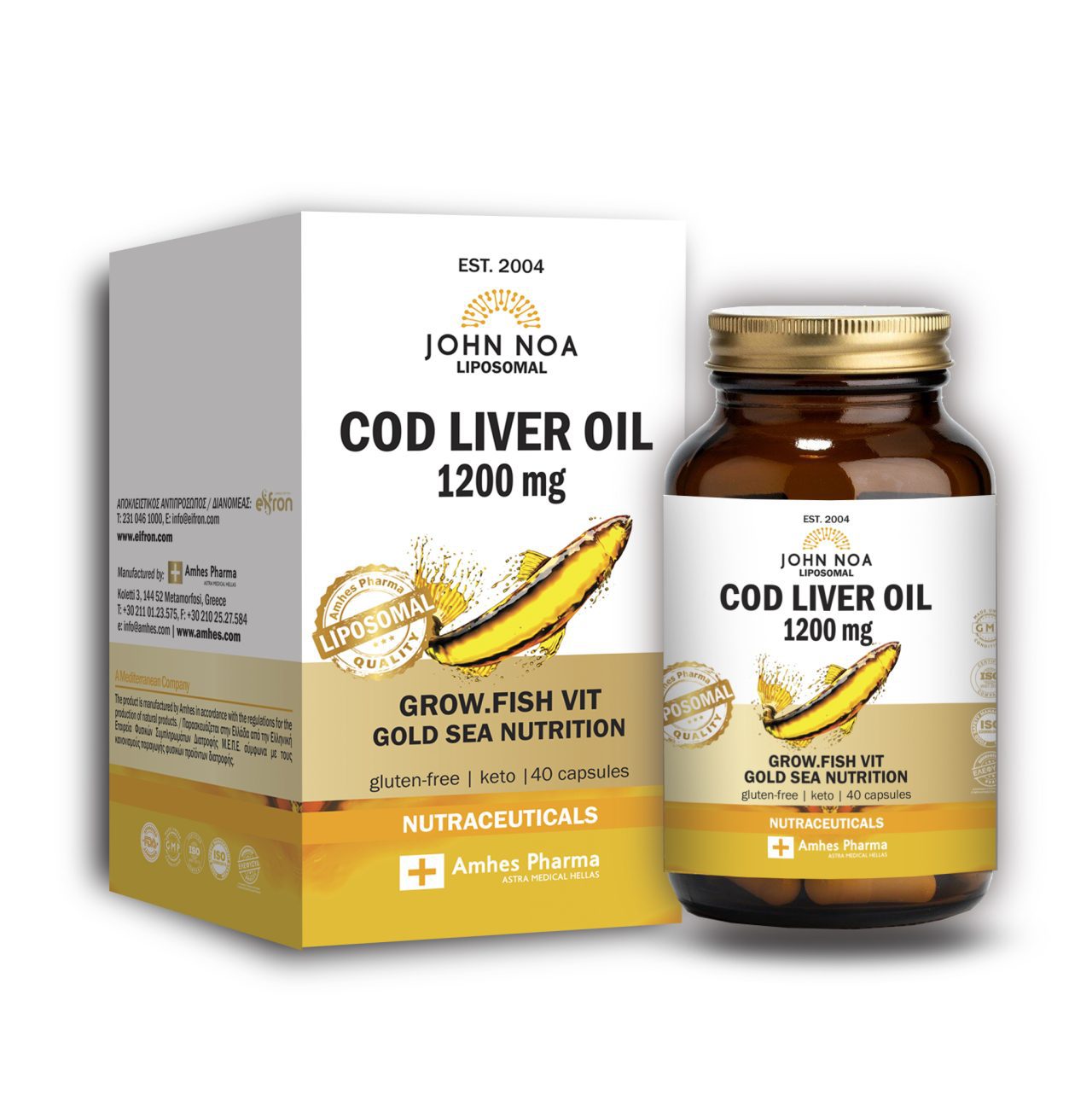John Noa Cod Liver Amhes - Ελληνική εταιρία φυσικών συμπληρωμάτων διατροφής Προϊόν 001