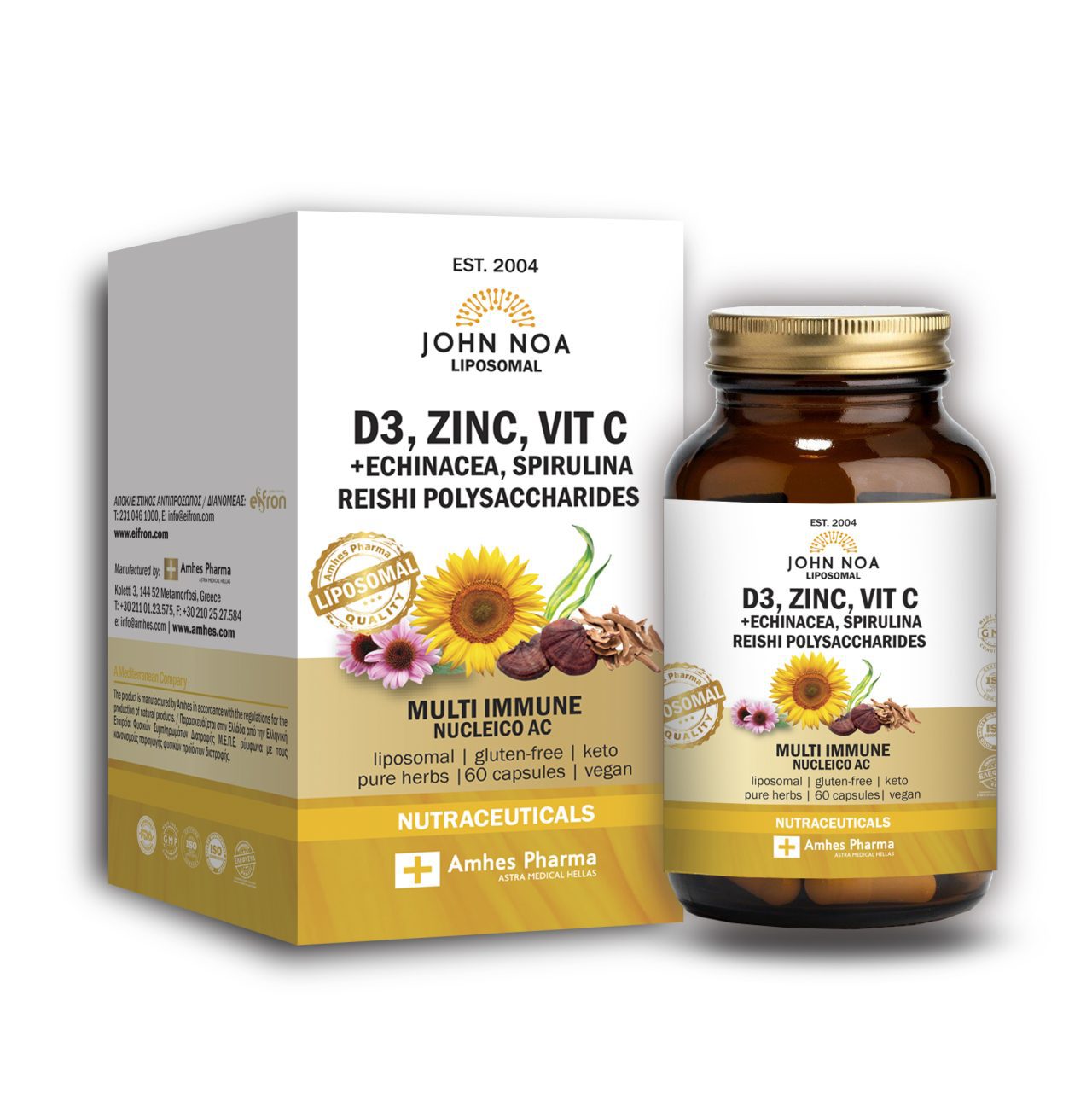 John Noa D3 Zinc VitC Amhes - Ελληνική εταιρία φυσικών συμπληρωμάτων διατροφής Προϊόν 001